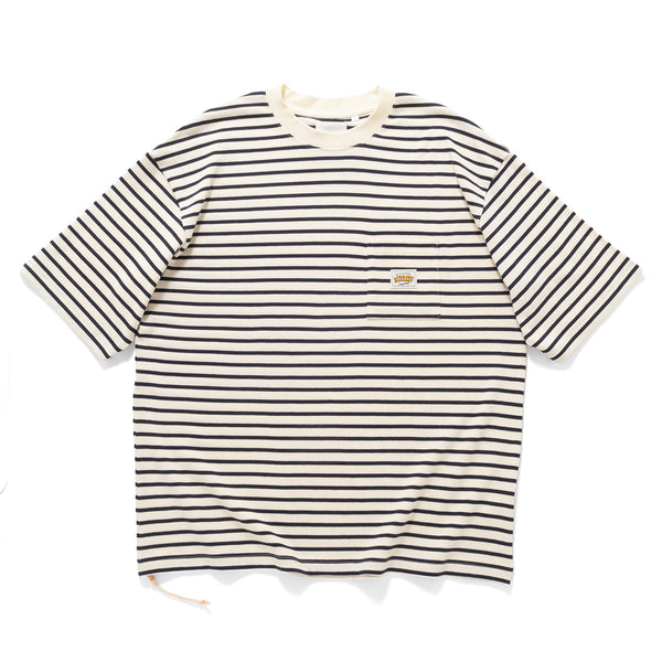(YT1678) Border Drawstrings Pocket Tee