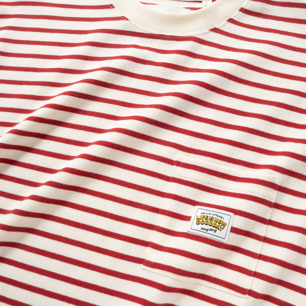 (YT1678) Border Drawstrings Pocket Tee