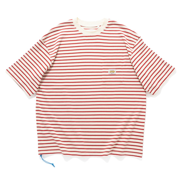 (YT1678) Border Drawstrings Pocket Tee