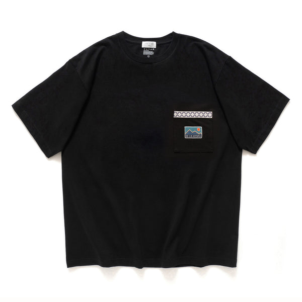 (ZT1129) Native American Tent Graphic Pocket Tee