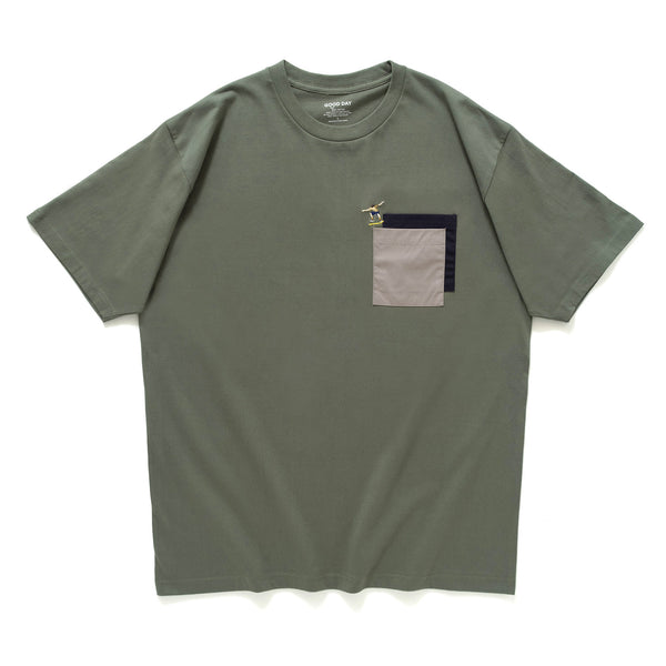 (ZT1171) Skate Embroidery Double Pocket Tee