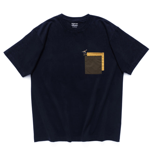 (ZT1171) Skate Embroidery Double Pocket Tee