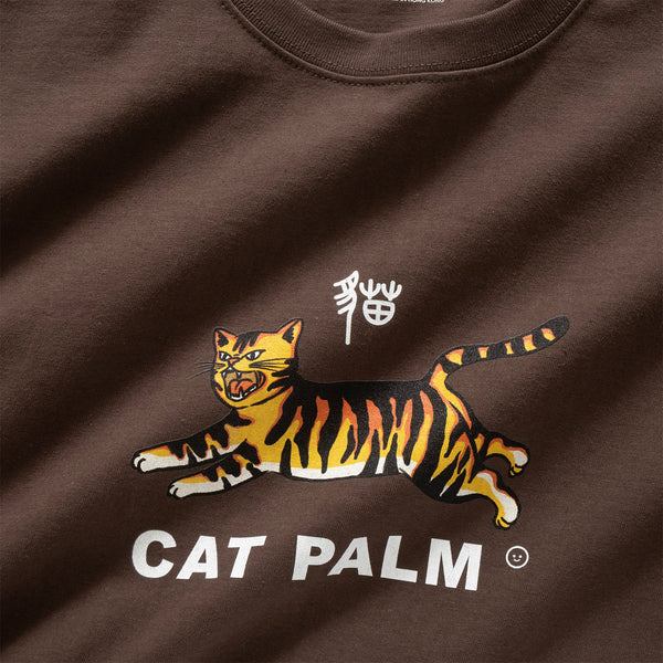 (ZT1292) Cat Palm Graphic Tee