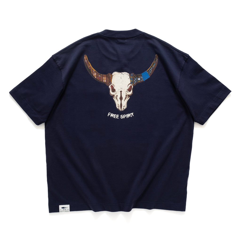 (ZT1293) Buffalo Skull Graphic Pocket Tee