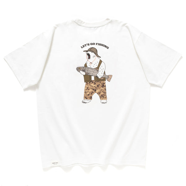 (ZT1404) Let's Go Fishing Graphic Embroidery Tee