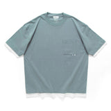 (ZT1416) Double Fake Layer Pocket Tee