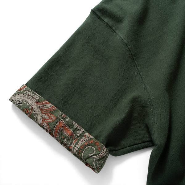 (ZT1436) Japan Paisley Fabric Roll Sleeve Tee