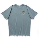 (ZT1481) Hawaiian Girl Palm Tree Embroidery Tee