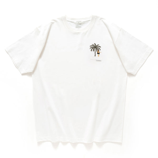 (ZT1481) Hawaiian Girl Palm Tree Embroidery Tee