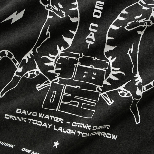 (ZT1574) Wasted Cat Graphic Long Sleeve Tee