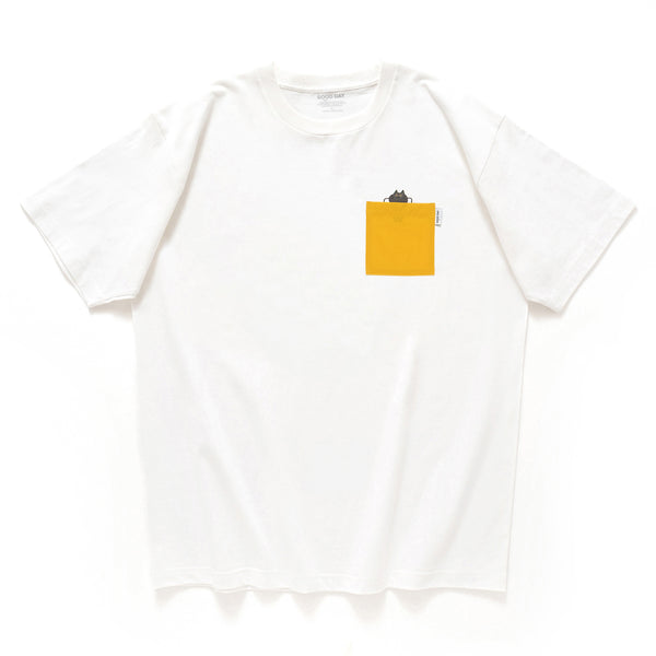 (ZT1669) Camping Cat Graphic Pocket Tee