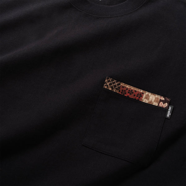 (ZT1685) Meow Begins Patchwork Pocket Tee