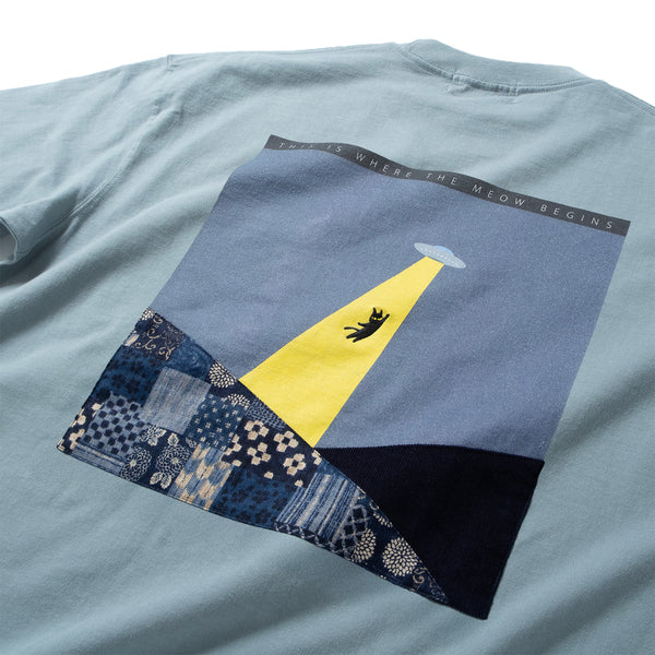 (ZT1685) Meow Begins Patchwork Pocket Tee