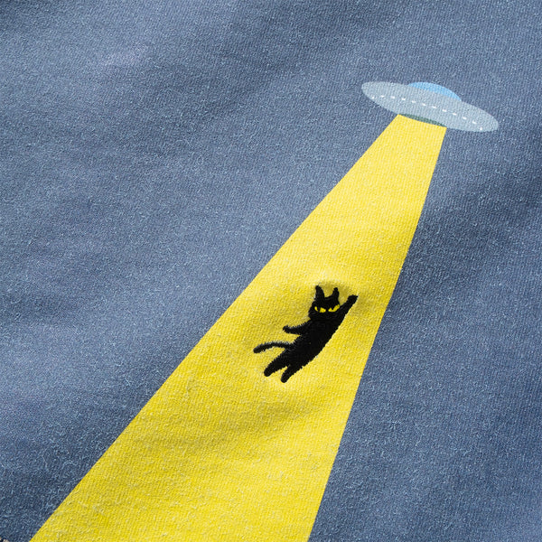 (ZT1685) Meow Begins Patchwork Pocket Tee