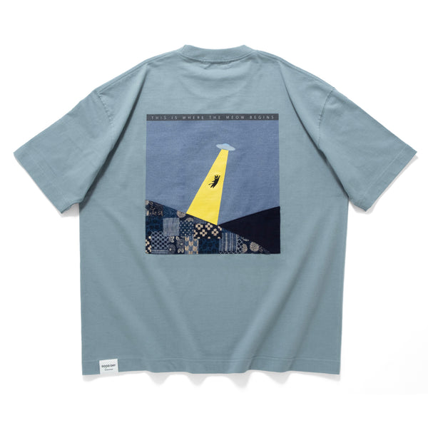 (ZT1685) Meow Begins Patchwork Pocket Tee