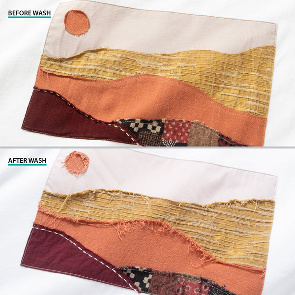 (ZT1693) Day Landscape Patchwork Pocket Tee