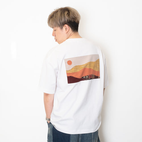 (ZT1693) Day Landscape Patchwork Pocket Tee