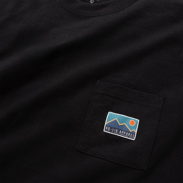 (ZT1694) Night Landscape Patchwork Pocket Tee