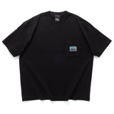 (ZT1694) Night Landscape Patchwork Pocket Tee