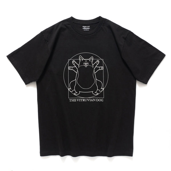 (ZT1719) The Vitruvian Dog 圖案 Tee