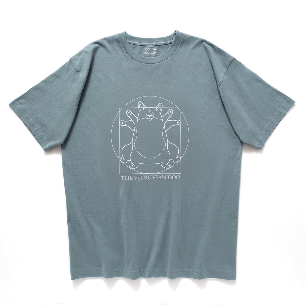 (ZT1719) The Vitruvian Dog Graphic Tee