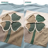 (ZT1722) 4 Leaf Clover Patchwork Pocket Tee