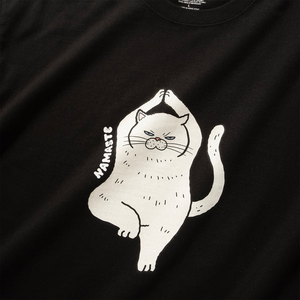 (ZT1730) Namaste Cat Graphic Tee