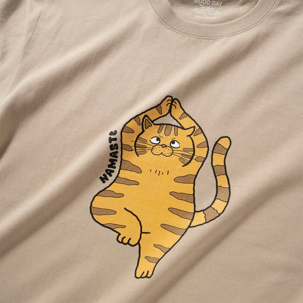 (ZT1730) Namaste Cat Graphic Tee