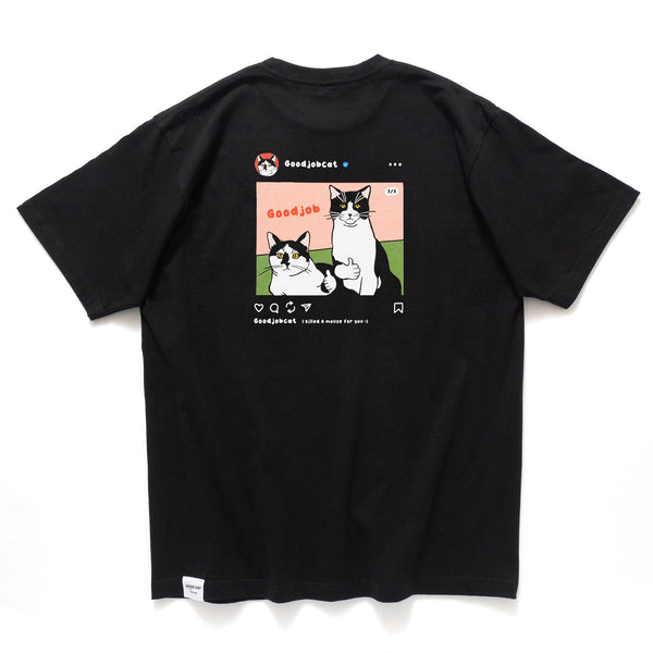 (ZT1867) Good Job Cat IG Graphic Tee
