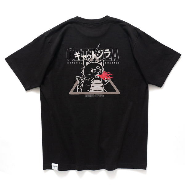 (ZT1857) Catzilla Embroidery Graphic Tee