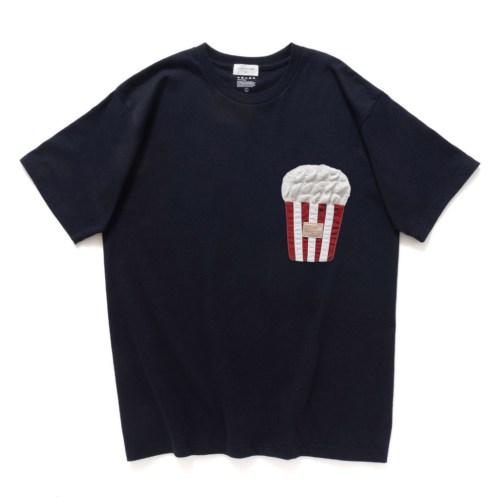 (ZT1250) Popcorn Graphic Patchwork Tee