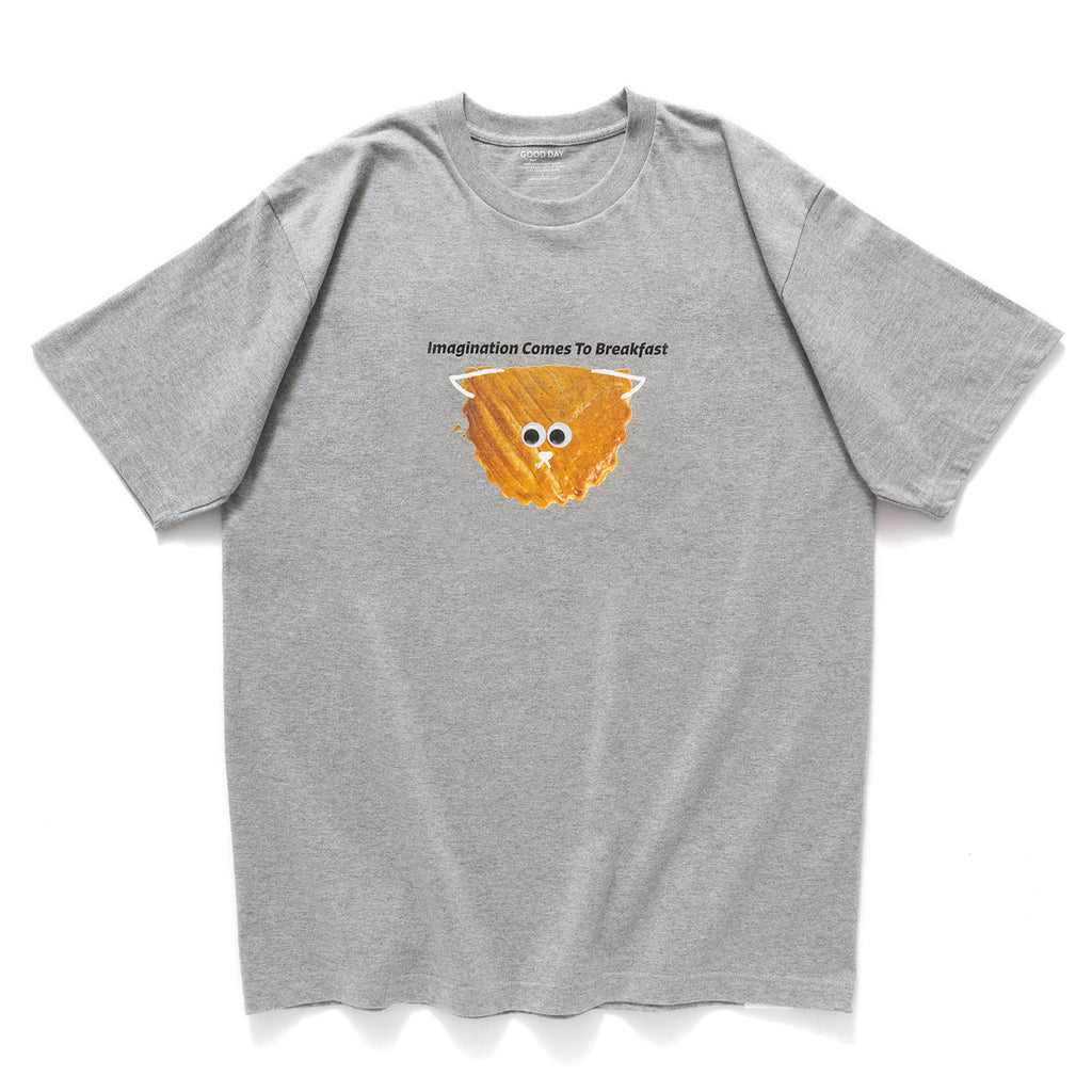 (ZT1147) Imagination Comes To Breakfast Cat Graphic Tee