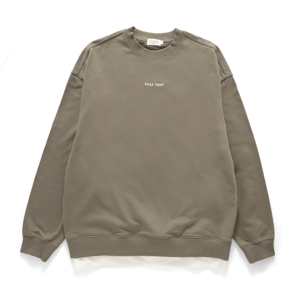 (ZW424) Fake Layer Embroidery Sweater