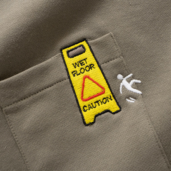 (ZW433) Wet Floor Sign Embroidery Sweater