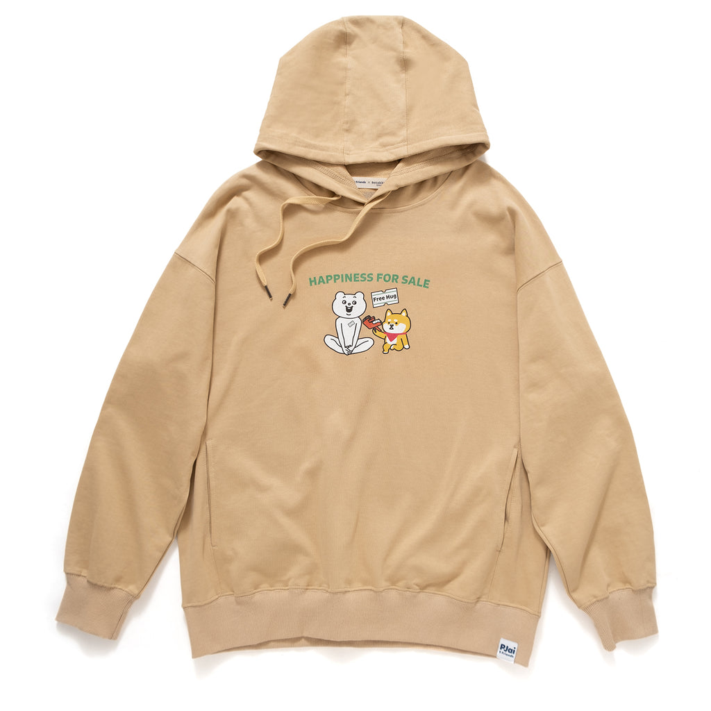 (EX410) Happiness Graphic Print Hoodie