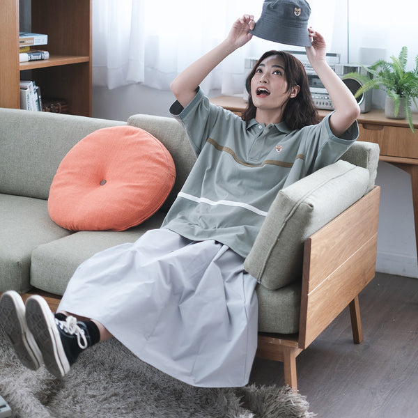 (YD008) Belted Pleated Midi Skirt