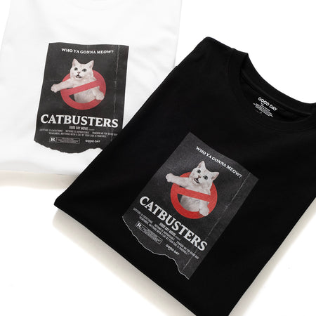 (ZT1412) Nightview Cat Embroidery Graphic Tee