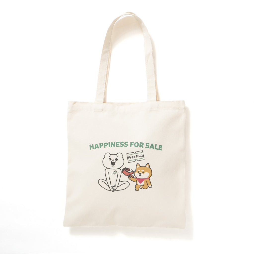 (EX413) Happiness Graphic Print Tote Bag