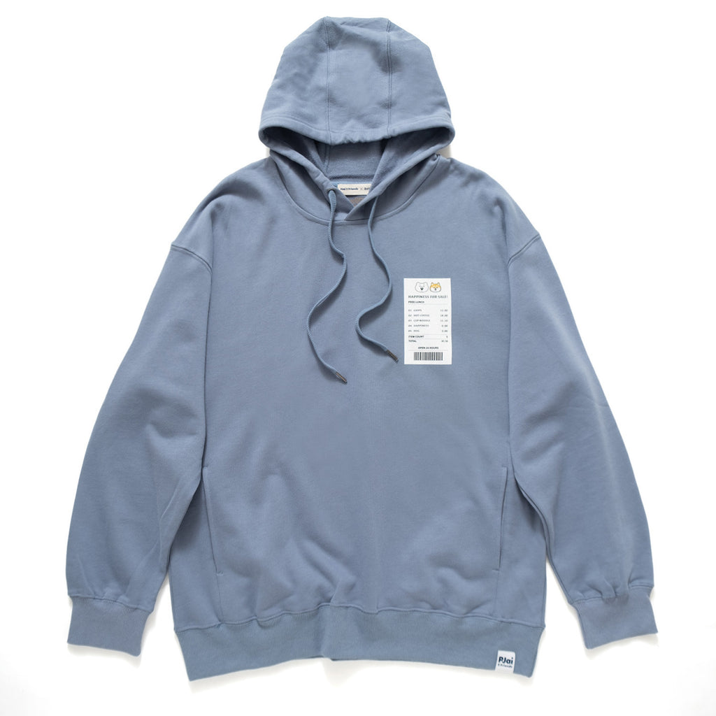 (EX411) Receipt Graphic Print Hoodie