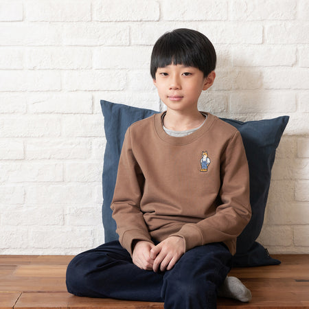 (SW220) Kids Embroidery Colorblock Sweater
