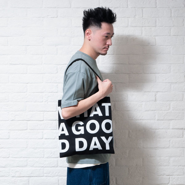 (ZB377) WHAT A GOOD DAY Graphic Tote Bag