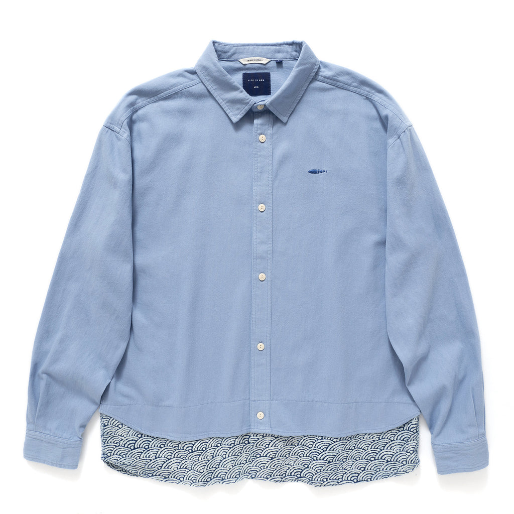 (ST123) Layered Denim Shirt