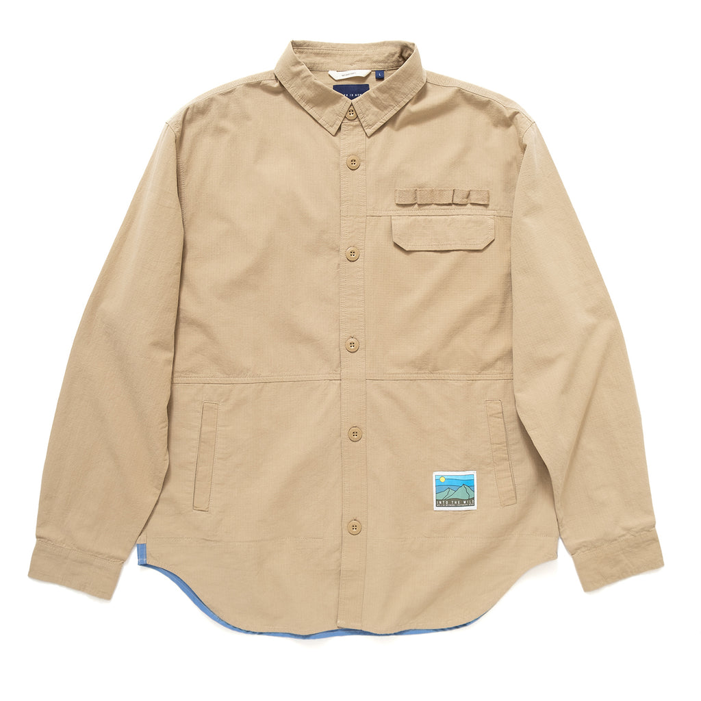 (ST205) Patchwork Shirt Jacket
