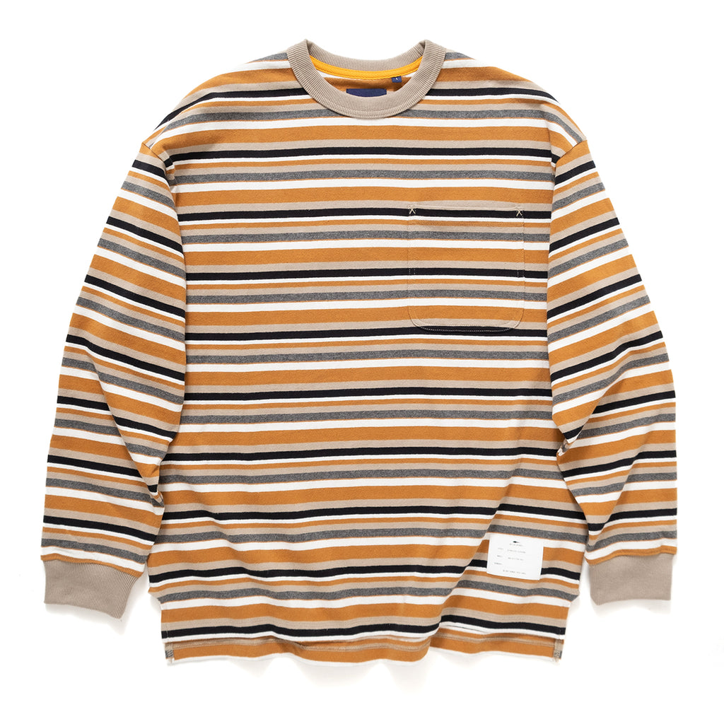 (TP738) Stripe Long Sleeve Pocket Tee