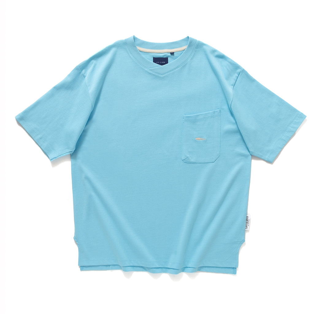 (TP926) Cross Collar Pocket Tee
