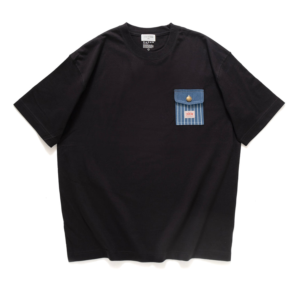 (YT1022) Denim Flap Pocket Tee
