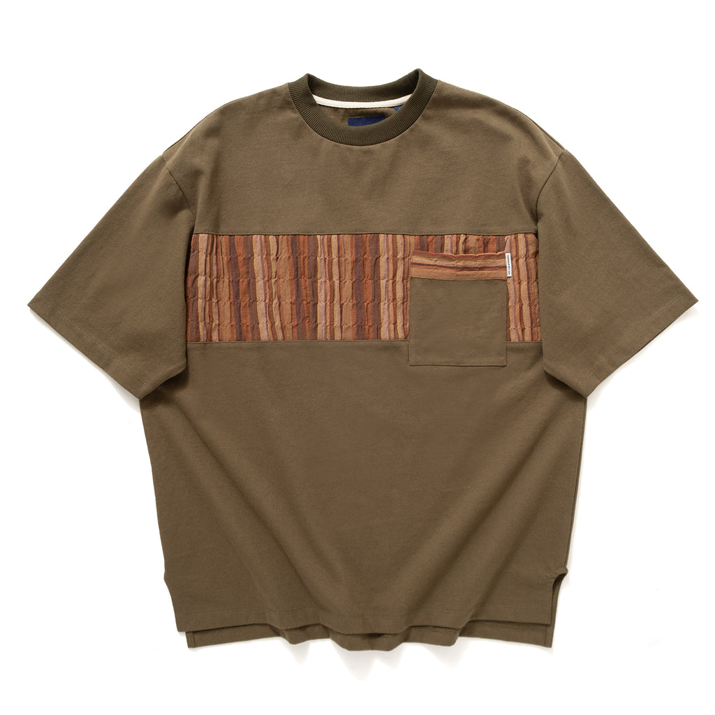 (YT804) Mix Fabric Pocket Tee