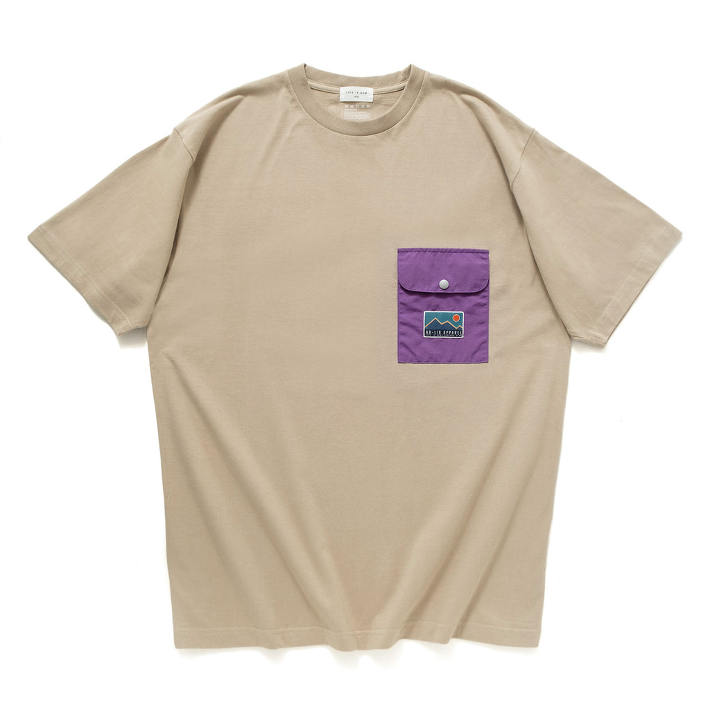 (ZT1107) Mountain Landscape Graphic Flap Pocket Tee