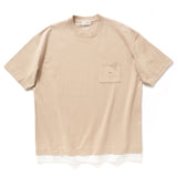 (ZT321) Fake Layer Heavyweight Pocket Tee