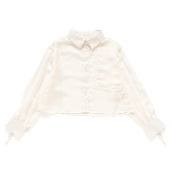 (BL001) See Through Drawstring Blouse